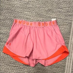 Under Armour Women's Athletic Shorts in Pink and Orange